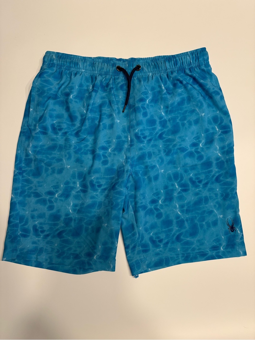Spyder Boy’s NWOT Blue Water Pool Pattern Swim Trunks Board Shorts - L (14-16)